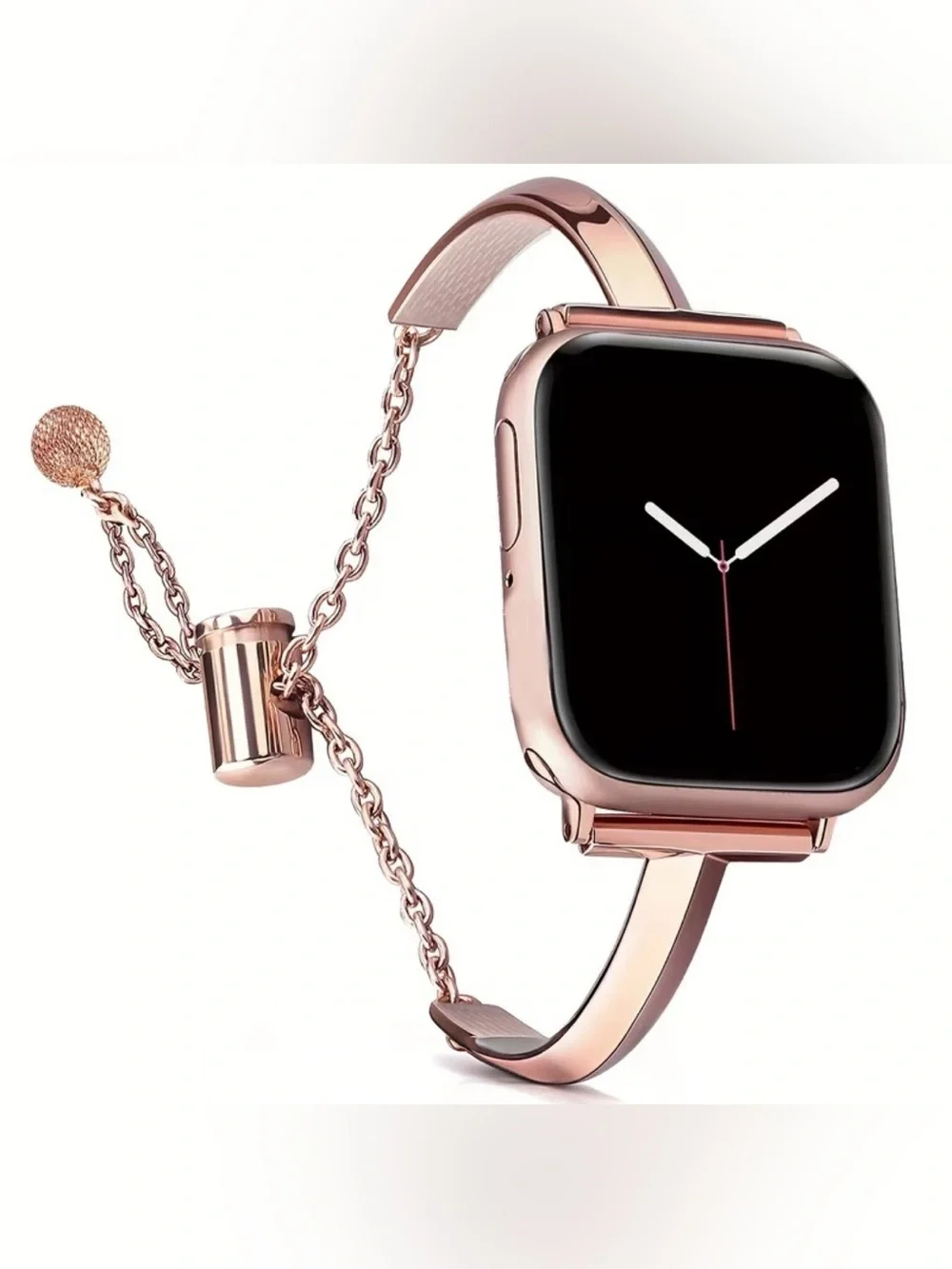 1-Tiarra Bracelet Rose Gold Polished Metal Smartwatch Band (NOT APPLE BRAND)